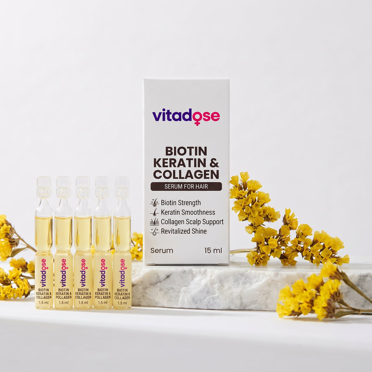 Vitadose-Biotin,Keratin and Collagen Serum For Hair (1.5 ML)